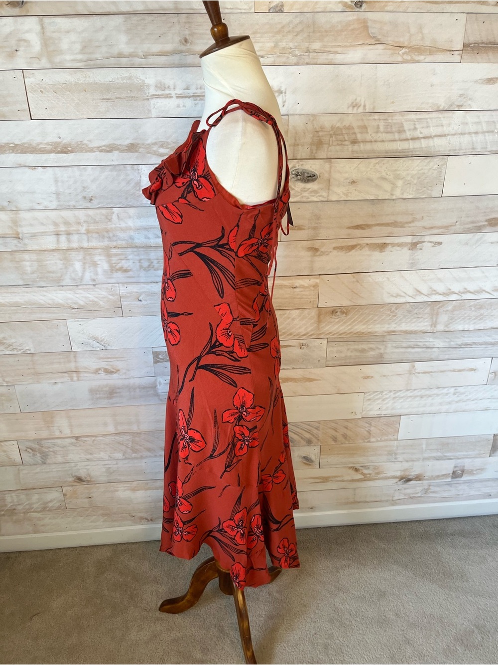NWT Anthropologie size XSP midi slip dress in red - Picture 5 of 10